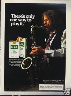   CIGARETTES PRINT AD THERES ONLY ONE WAY TO PLAY IT SAXOPHONE PLAYER