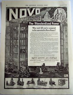 1916 Novo Engine Co. air compressor, trench pump Original vintage ad
