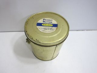 VINTAGE SCHINDLERS PEANUT BUTTER 5 LB POUND METAL PAIL WITH LID AND 