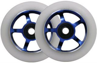 SPOKE Metal Core Scooter Wheels 100mm BLUE/WHITE Heavy Duty RAZOR