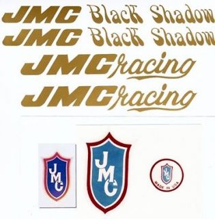 gold jmc black shadow vinyl bmx complete decal set new