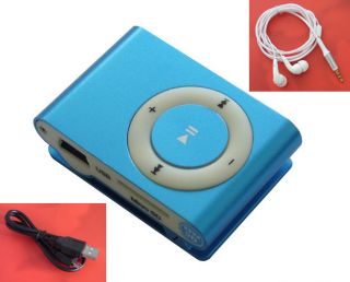   Blue Mini Metal Clip  Player for 2GB 4GB 8GB 16GB Micro SD/TF Card