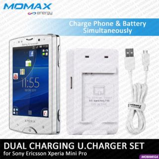momax usb battery wall dual charger se xperia mini pro