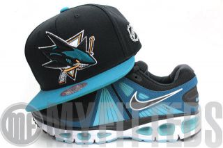 San Jose Sharks Nike Air Max Tailwind +4 Turquoise Mitchell & Ness 