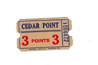 cedar point circa 1972 skee ball coupon sandusky ohio one day shipping 