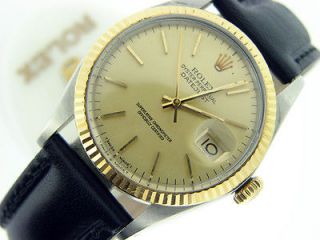 MENS ROLEX 2TONE 18K GOLD/STAINLESS STEEL DATEJUST DATE WATCH w 
