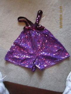 Leos Dancewear Purple Sequins Dress Shorts Leotard Size MC Pageant 