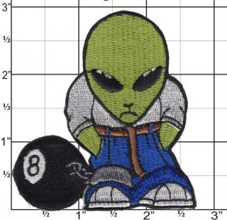 alien in chains iron on patch ufo roswell area 51