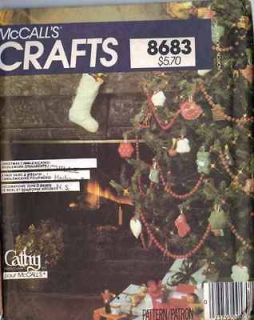 FOLK CHRISTMAS patterns ORNAMENTS Candlewick STOCKING Tree Skirt 