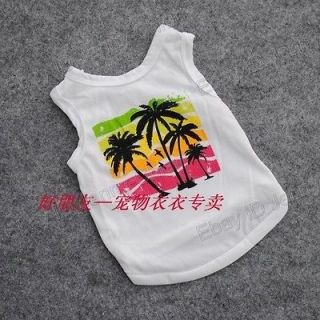 Pet dogs cat clothes pretty White Coconut trees Costumes Clothes 