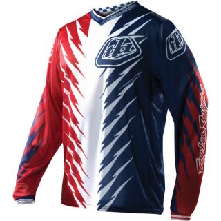 troy lee designs gp jersey shocker red white blue mtb