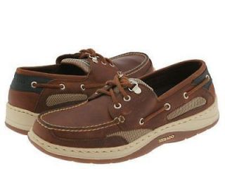 sebago men clovehitch boat shoes leather walnut brown