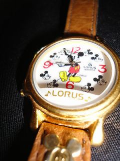 lorus musical mickey mouse watch gold tone working time left