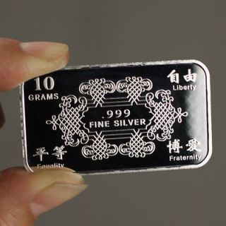 Newly listed 10 Grams .999 Fine Silver Art Bar / Liberty Equality 