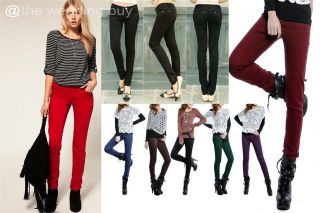   SLIM FIT COLOURED STRETCH JEANS WOMENS JEGGINGS TROUSERS SIZE 8 14