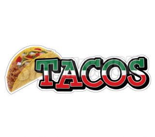 TACOS Concession Decal mexican sign cart trailer stand sticker 