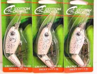 cotton cordell jointed grappler shad lot of 3 pearl cisco