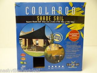 Coolaroo Square Shade Sail 11 Feet 10 Inches with Hardware Kit, Desert 