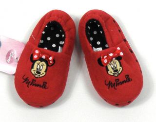 Baby Girls Babies Minnie Mouse Slippers Elasticated Heel NEW 5 6 7 8 9 