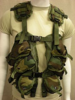 ENHANCED TACTICAL LOAD BEARING VEST *US Army Surplus* WOODLAND CAMO 