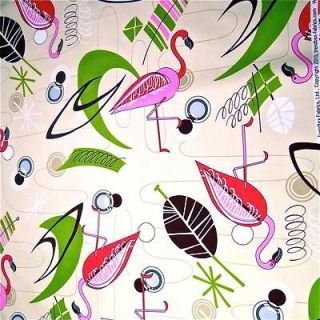 Flamingo Art Deco Retro 50s Miami Style Trendtex Cotton Fabric on 