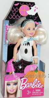 NEW Barbie Sister Chelsea Blonde Doll in Halloween Ghost Costume