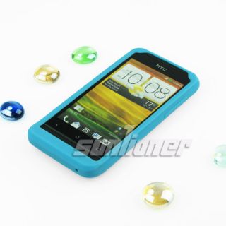   Silicone Case Skin Cover for HTC One V / T320e . in Sky Blue color