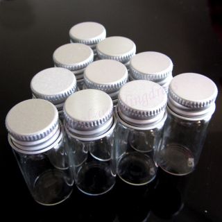 New 10 Pcs 22x50mm Small Clear Message Bottles Glass Vials 10ml With 