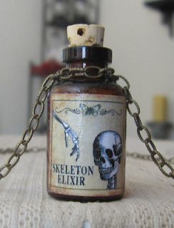   ELIXER Potion Bottle NECKLACE Pendant Apothecary Vial Witch HALLOWEEN