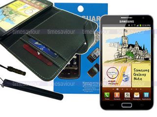   Leather Case Wallet+Screen Protector+Styl​us for Samsung Galaxy Note