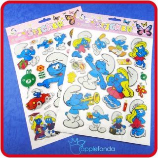 u251 cute 2 pcs little stickers the smurfs from china