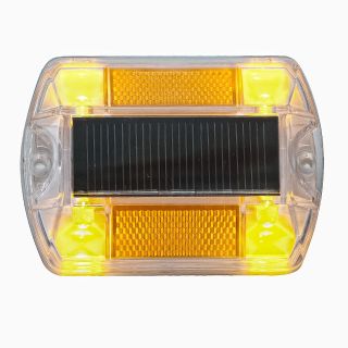 Yellow Polycarbonate Solar Road Stud Path Deck Dock LED Light