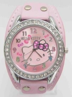 Piece Swarovski Hello Kitty Children Crystal Wrist Watch Sport Time 