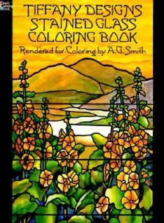 Tiffany Designs Stained Glass Coloring Book by A. G. Smith 1991 