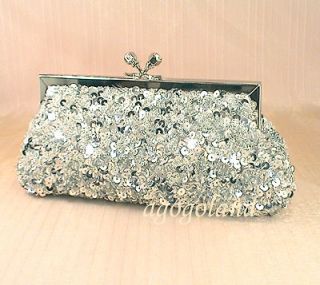   Beaded Square Sequins Mini Evening Handbag Purse Clutch u C1917S