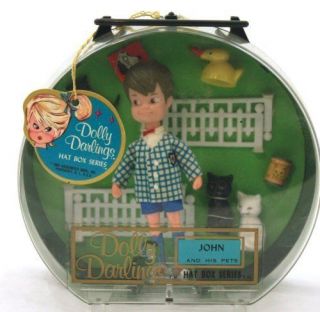 1965 dolly darlings john and his pets hat box doll