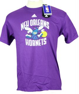 NBA New Orleans Hornets Purple Short Sleeve Adidas T Shirt  SS Tee 