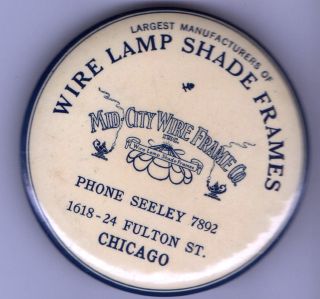 Vintage Wire LAMP SHADE FRAMES Mid City CHICAGO Pocket Mirror ALLADIN