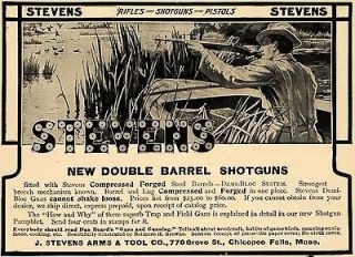 1908 Ad Stevens Rifles Shotguns Pistols Double Barrel   ORIGINAL 