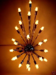 SPUTNIK STARBURST LIGHT FIXTURE CHROME WALL SCONCE 60s MODERN STYLE