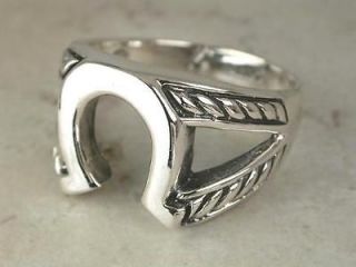 thick sterling silver western horse shoe ring size 11 time