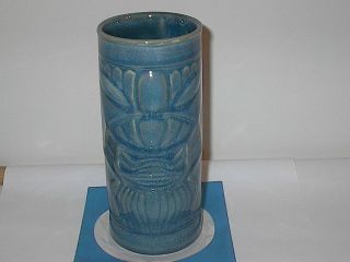 Heavy 1950s Blue Glazed Hawaiian Tiki Mug by Libbeys in Perfect 