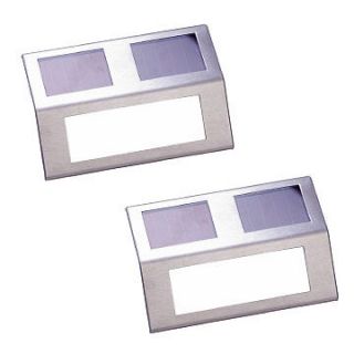 White Stainless Steel Solar Powered Staircase and Wall Light (2 Pack)