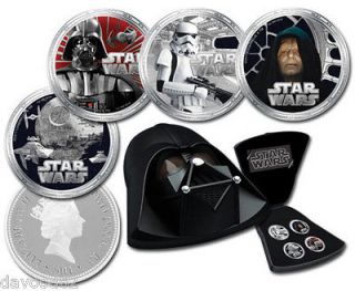   Collectible Official Star Wars Darth Vader 4x1oz Silver Proof Coin Set