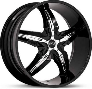 22 x7 5 status dystany s822 black w chrome wheels