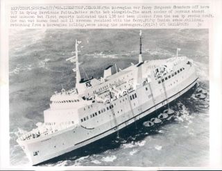 1966 Hurricane Damaged Norwegian Car Ferry Ship SS Skagerak Wire 