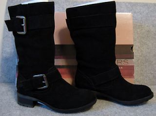 New Womens Skechers Lunacy Suede Leather Tall Boots Shoes 11 Black EU 