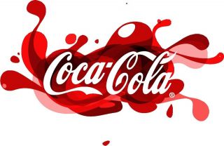 pair of coca cola splat vinyl decal stickers from