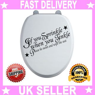 Funny Toilet   If You Sprinkle   Wall Sticker Decals Transfer 