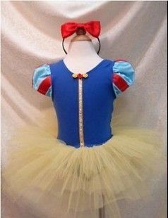 Kids Girl Snow White Costume Romper ballerina PARTY Dress Tulle Tutu 
